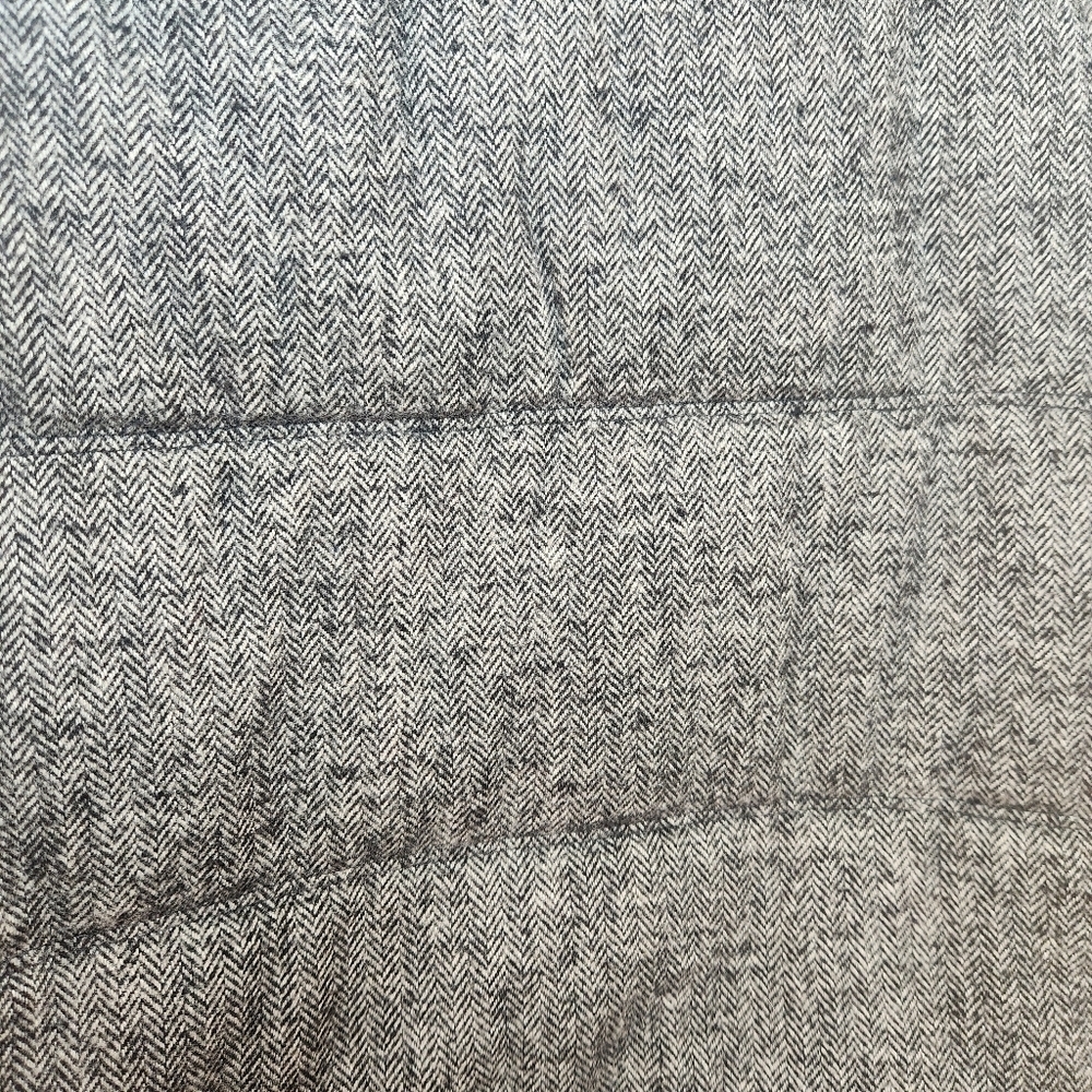 Old Navy Womens Gray Herringbone Full Zip Fleece Puffer Vest Wool Blend Sz Med - Picture 9 of 16
